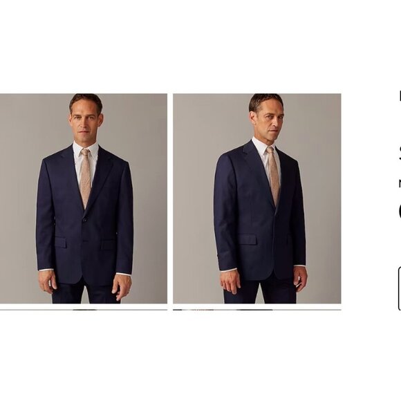 J. Crew Other - J.Crew $298 Crosby Classic Fit Suit Jacket Italian Chino Navy 34S BQ427
